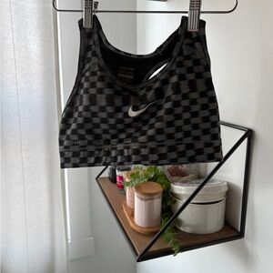 Nike Women's Checkered Black Sports Bra